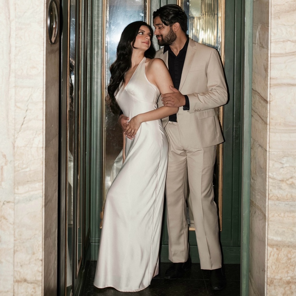 Peppermayo Cream Halter V-Neck Maxi Dress - Picture 5 of 5